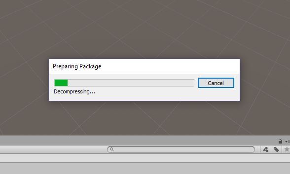 Unity Editor preparing and decompressing custom package during MRTK import process