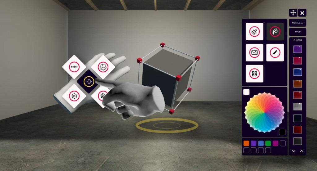 Building a scene with the Byldr in-headset VR tools
